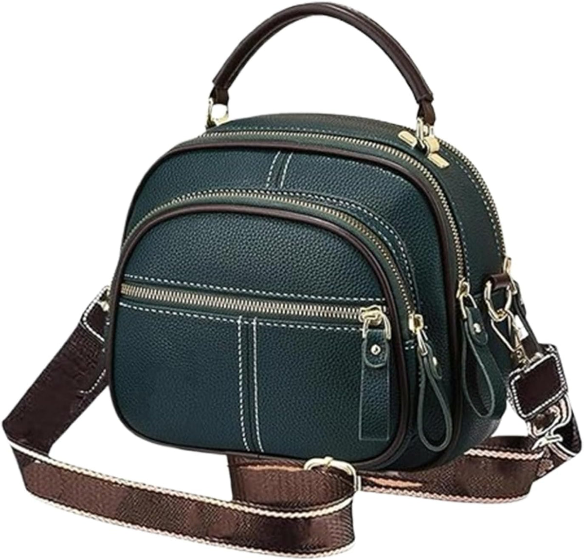 Bousalutend Crossbody Bag, Classic Multifunctional Compartments Adjustable Wide Shoulder Strap Leather Crossbody Bag