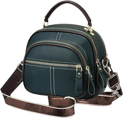 Bousalutend Crossbody Bag, Classic Multifunctional Compartments Adjustable Wide Shoulder Strap Leather Crossbody Bag