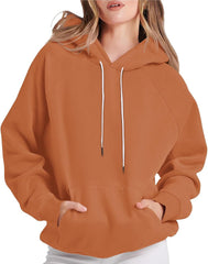 Sweatshirts for Women Long Sleeve Hooded Pullover Hoodies Casual Drawstring Solid Tops 2025 Fall Trendy Y2K Clothes