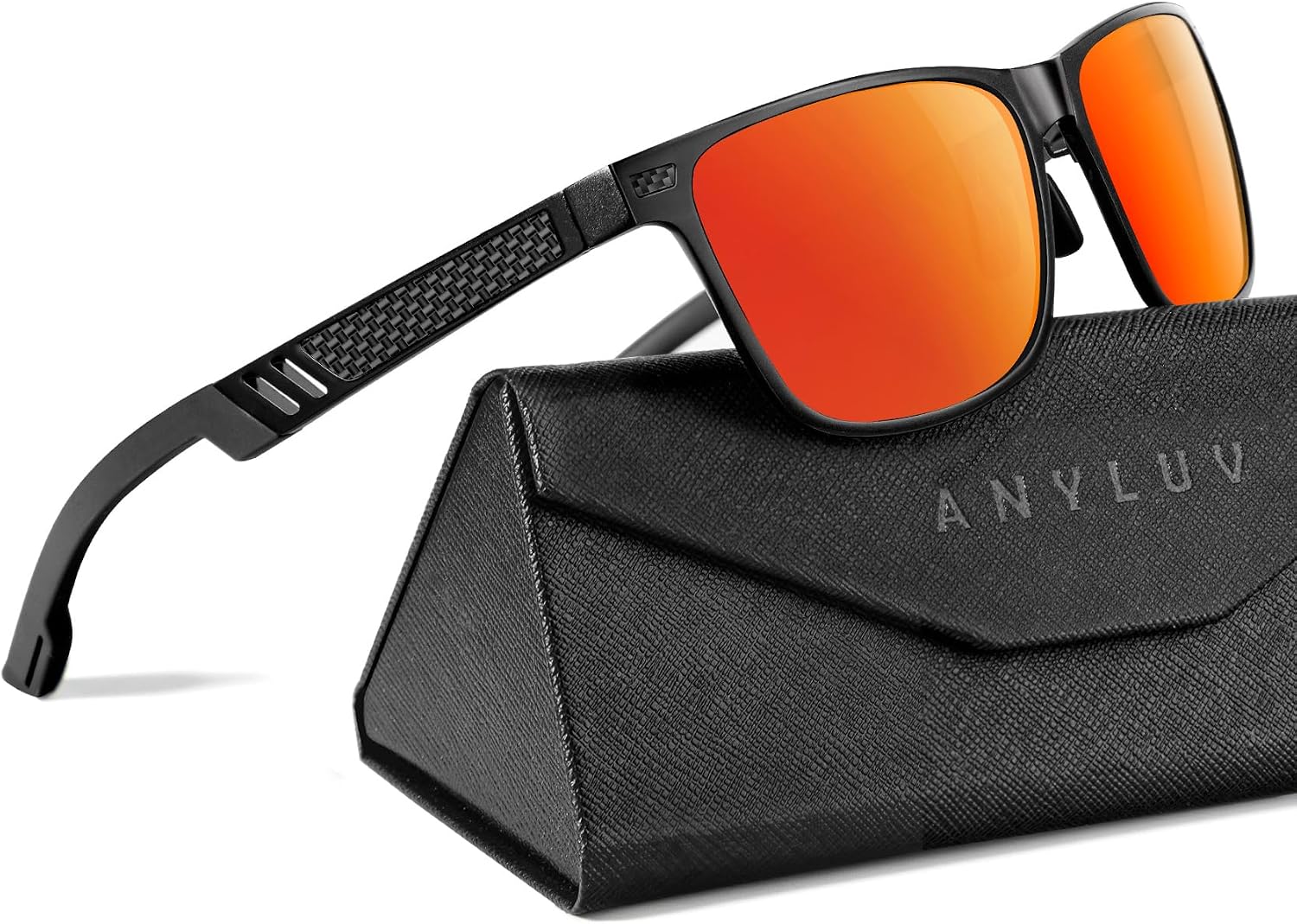 ANYLUV Polarized Sunglasses for Men Rectangular Classic Al-Mg Metal Frame Sun Glasses Mens Sunglasses with UV Protection