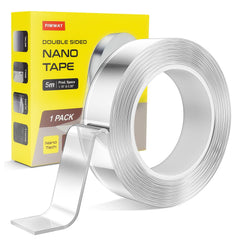 4 Pack Double Sided Tape Heavy Duty, Extra Large Clear Mounting Tape, Strong Removable No Residue, Reusable Double Nano Tape for Walls, Photos, Poster, Carpet, Home Office Decor, 10FT
