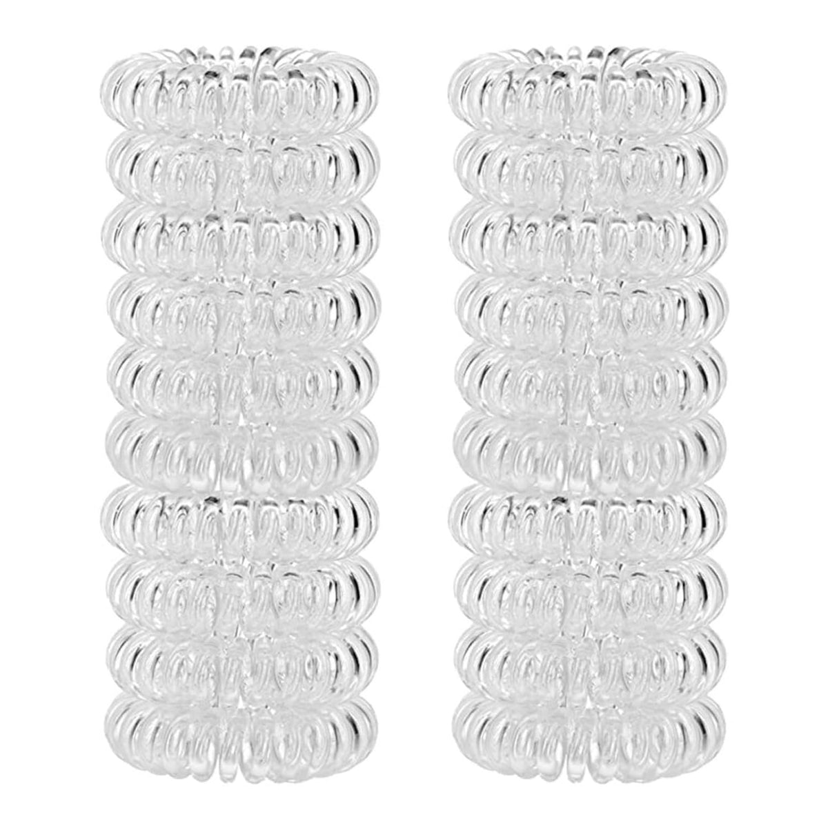 20 Pcs Clear Spiral Hair Ties No Crease Coil Elastic Hair Ties for Women No Damage Ponytail Holders