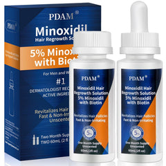 Minoxidil for Men and Women Hair Growth - 5% Minoxidil Hair Growth Serum for Men to Regrow Fuller, Thicker Hair & Beard - Minoxidil for Women Hair Growth- Improves Appearance of Thinning Hair 2 FL OZ