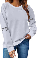 Halloween Sweatshirt for Womens Fall Fashion 2025 Loose Crew Neck Sweatshirts Ghost Print Spooky Season Pullover