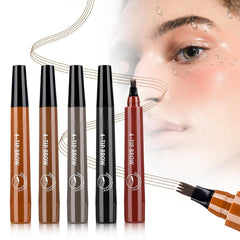 Magic Eyebrow Contouring Brown Black Pencil, 2025 New Microblading Eyebrow Pencils for Women, 4-tip Waterproof Fine Medium Eye Brow Pens for Natural Eye Makeup (black)