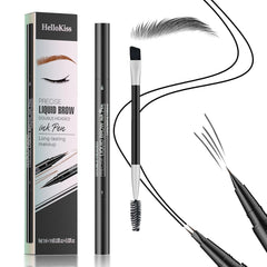 Eyebrow Pen, Microblading Eyebrow Pencil for Natural Hair-Like, Fast & Precise Faux Brow Pen with Double Brush Tip, Waterproof Long-Lasting, Filling Eyebrow Pencils for Women, Brown