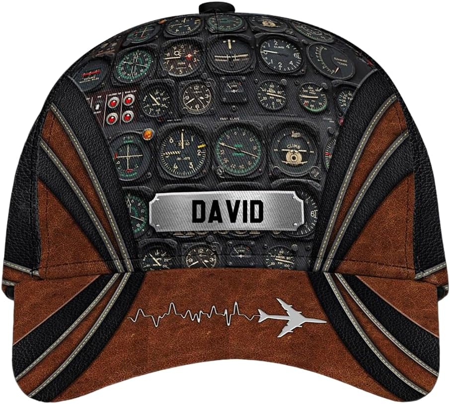 Custom Pilot Cap, Personalized Pilot 3D Cap with Name, Pilot Hat,Gifts for Pilot, Men, Women, Team, Birthday, Christmas