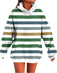 Womens Fall Hoodie Color Block Oversized Thin Fleece Lined Hooded Sweatshirt Loose Casual Comfy Sports Outfits Tops