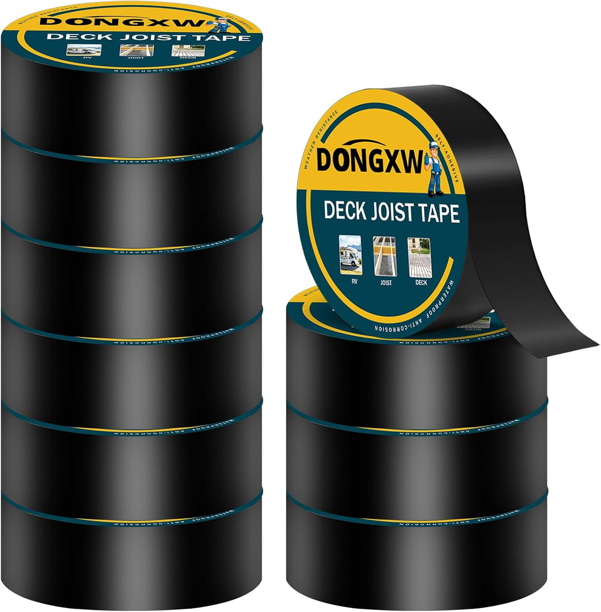 Butyl Tape, Joist Tape for Decking Waterproof Deck Joist Flashing Tape Protect Deck Beams - 2" X 50', 2 Rolls