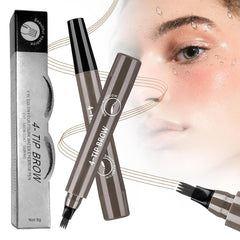 Magic Eyebrow Contouring Brown Black Pencil, 2025 New Microblading Eyebrow Pencils for Women, 4-tip Waterproof Fine Medium Eye Brow Pens for Natural Eye Makeup (black)