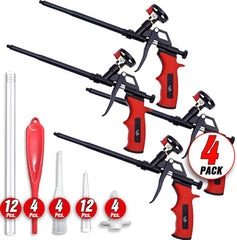 Luft Professional Expanding Foam Spray Gun (20 Insulation Guns + 180 Extenders) PU Insulating Applicator Heavy Duty Metal Body Dispensing Foam Gun Suitable for Caulking, Filling, Sealing (20 Pack)