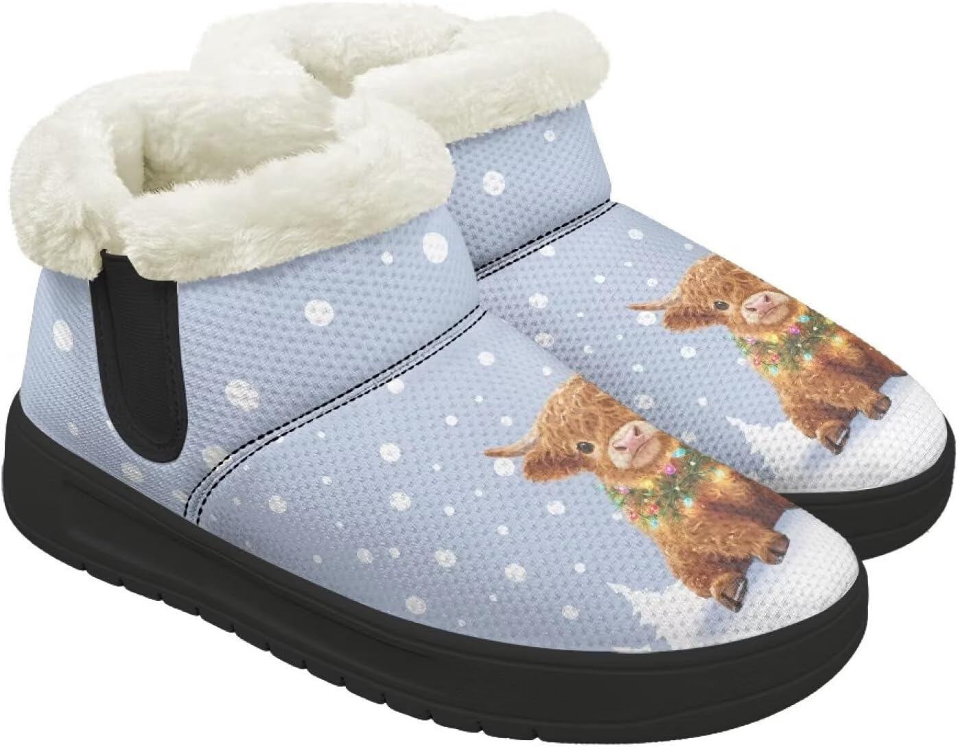 Winter Boots for Women Men Minimalist Warm Snow Fur Boots Wide Toe Box Ankle Slip On Walking Running Sneakers