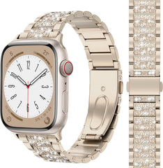MARGE PLUS Compatible with Apple Watch Bling Band Women 38mm 40mm 41mm 42mm Series 11 10 9 8 7 6 5 4 3 2 1 SE, Upgraded Sparkle Replacement Bracelet iWatch Band, Diamond Rhinestone Stainless Steel Metal Strap