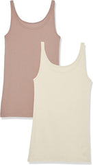 Amazon Essentials Women's Slim-Fit Thin Strap Tank Top, Pack of 2