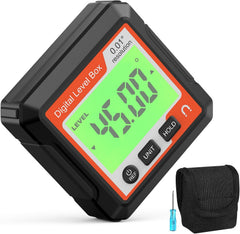 Digital Angle Gauge LCD Digital Angle Finder Gauge Magnetic Level Tool Protractor Inclinometer Angle Cube Level Box, Backlit, Measurement Tool for Woodworking, Construction (Black+White)