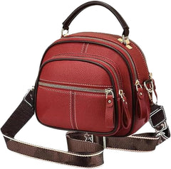 Bousalutend Crossbody Bag, Classic Multifunctional Compartments Adjustable Wide Shoulder Strap Leather Crossbody Bag