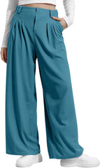 Wide Leg Pants for Women Dress Pants High Waisted Work Business Baggy Casual Office Outfits 2025 Trouser with Pockets