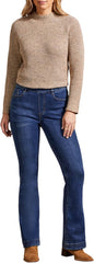 Tribal Women's Audrey Pull-on Flare Jeans with 5 Pockets