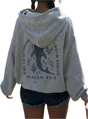 SHENHE Women's Oversized Graphic Hoodie Ocean Whale Shark Hoodie Sweatshirt Fall Outfits Pullover