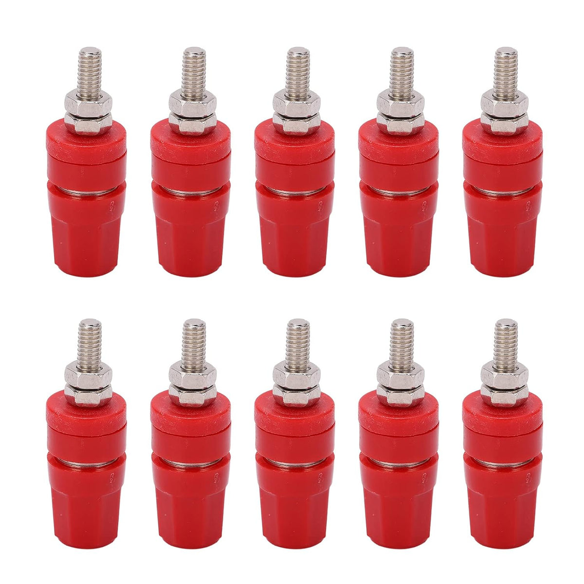 24.320 10 Pcs 4.0 mm Terminal Binding Post, 24A Banana Plug Connector for Speaker Amplifier, Copper ABS Audio Terminal, Enthusiast Parts (Black)