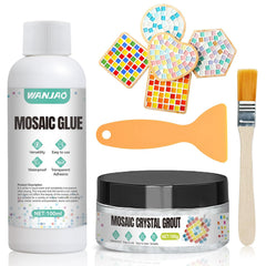 Grout for Mosaic Tiles Crafts, Mosaic Grout for Crafts Mosaics Glue Direct Caulking No Need to Add Water Strong Protection for DIY Projects Handmade Glass Decor Gifts