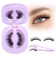 wiwoseo Magnetic Eyelashes with Applicator 2 Pairs No Glue Needed Magnetics Eyelashes Natural Look Magnetic Lashes with Applicator pestañas magnéticas Reusable Magnetics Eyelashes without Eyeliner