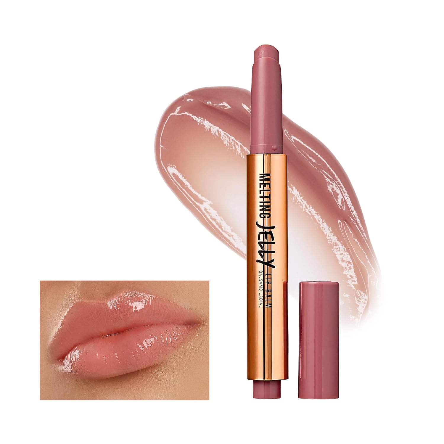 Professional Melting Jelly Lip Balm, High Shine & Moisturizing Lip Stick, Long Lasting, Plumping Effect Look, Non-Sticky & Not Cakey, Easy Application & Natural Coverage (Ice Jelly)