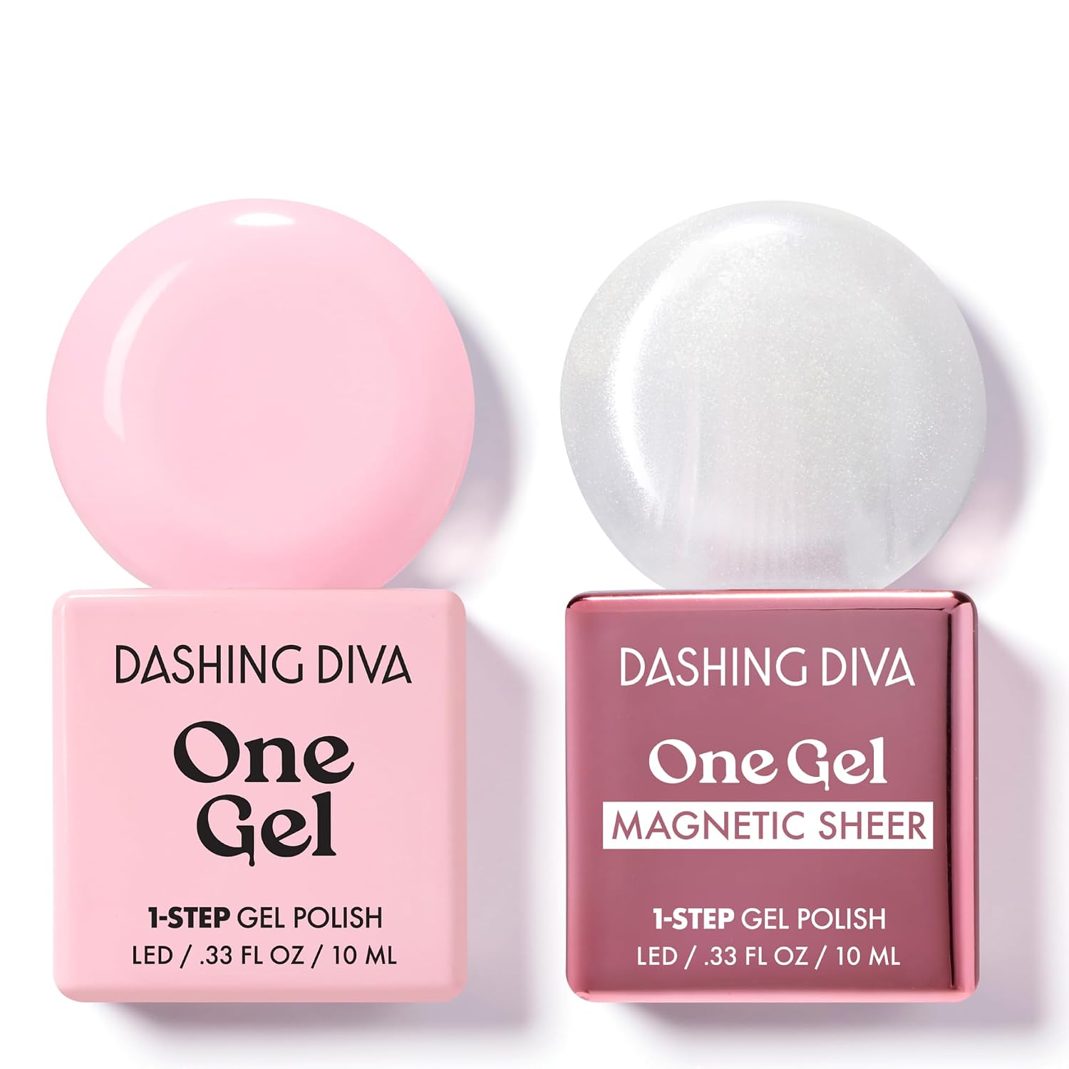 Dashing Diva One Gel Color & Magnetic Topper Duo - Lipgloss - Aristocrat & Iridescent Glitter Topper - 3-in-1 Base Coat, Nail Color & Top Coat - Gel Nail Polish Set