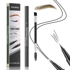 Eyebrow Pen, Microblading Eyebrow Pencil for Natural Hair-Like, Fast & Precise Faux Brow Pen with Double Brush Tip, Waterproof Long-Lasting, Filling Eyebrow Pencils for Women, Brown