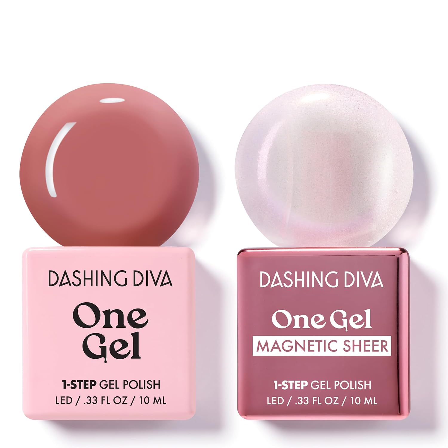Dashing Diva One Gel Color & Magnetic Topper Duo - Lipgloss - Aristocrat & Iridescent Glitter Topper - 3-in-1 Base Coat, Nail Color & Top Coat - Gel Nail Polish Set