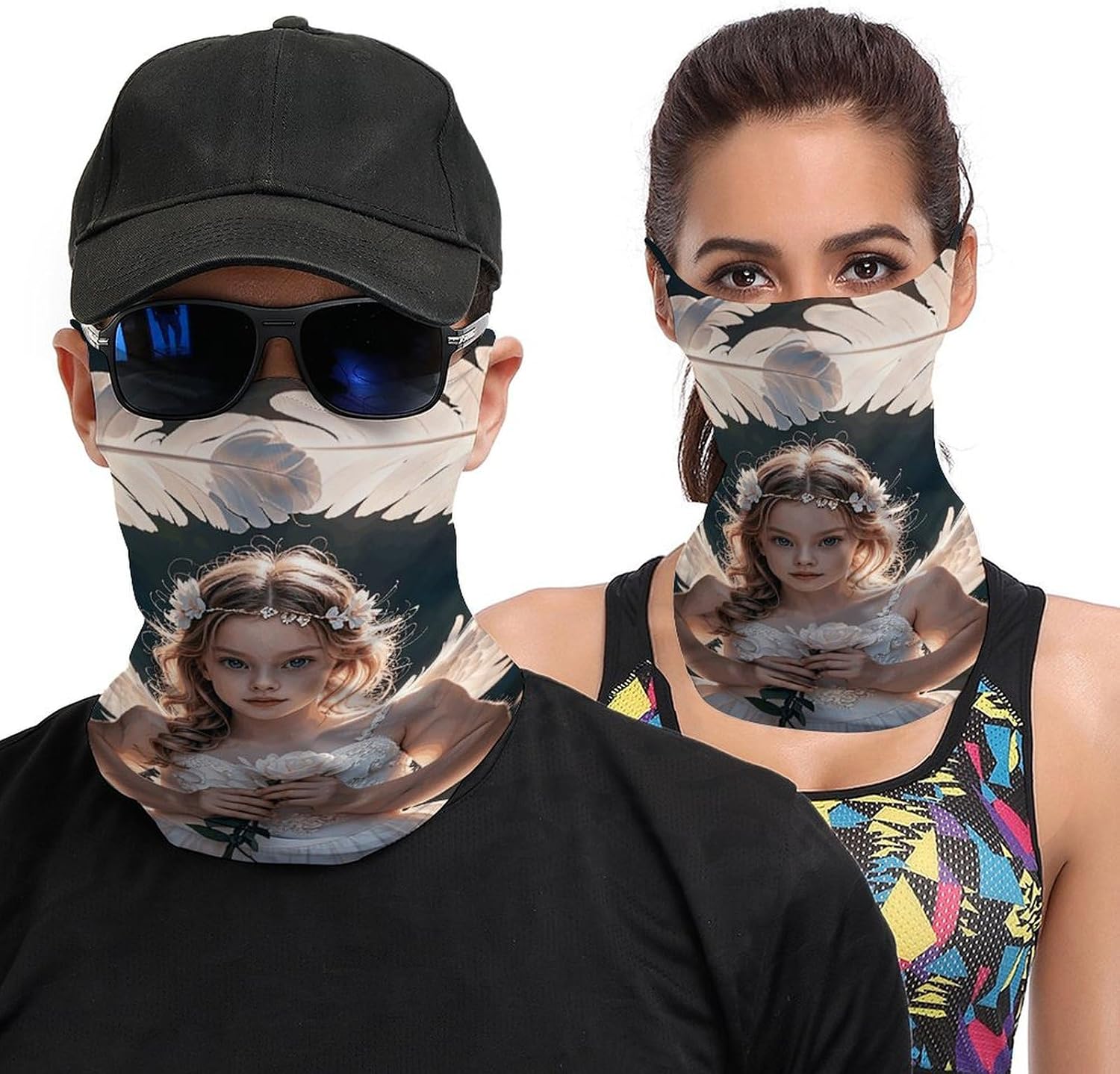 Windproof Face Mask Balaclava Head Scarf Fire And Water Phoenix Neck Gaiter for Outdoor Sports (All-Season Use)