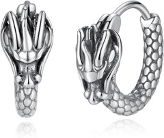 GAVU Vintage Stainless Steel Hoop Earrings for Men
