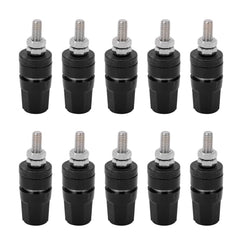 24.320 10 Pcs 4.0 mm Terminal Binding Post, 24A Banana Plug Connector for Speaker Amplifier, Copper ABS Audio Terminal, Enthusiast Parts (Black)