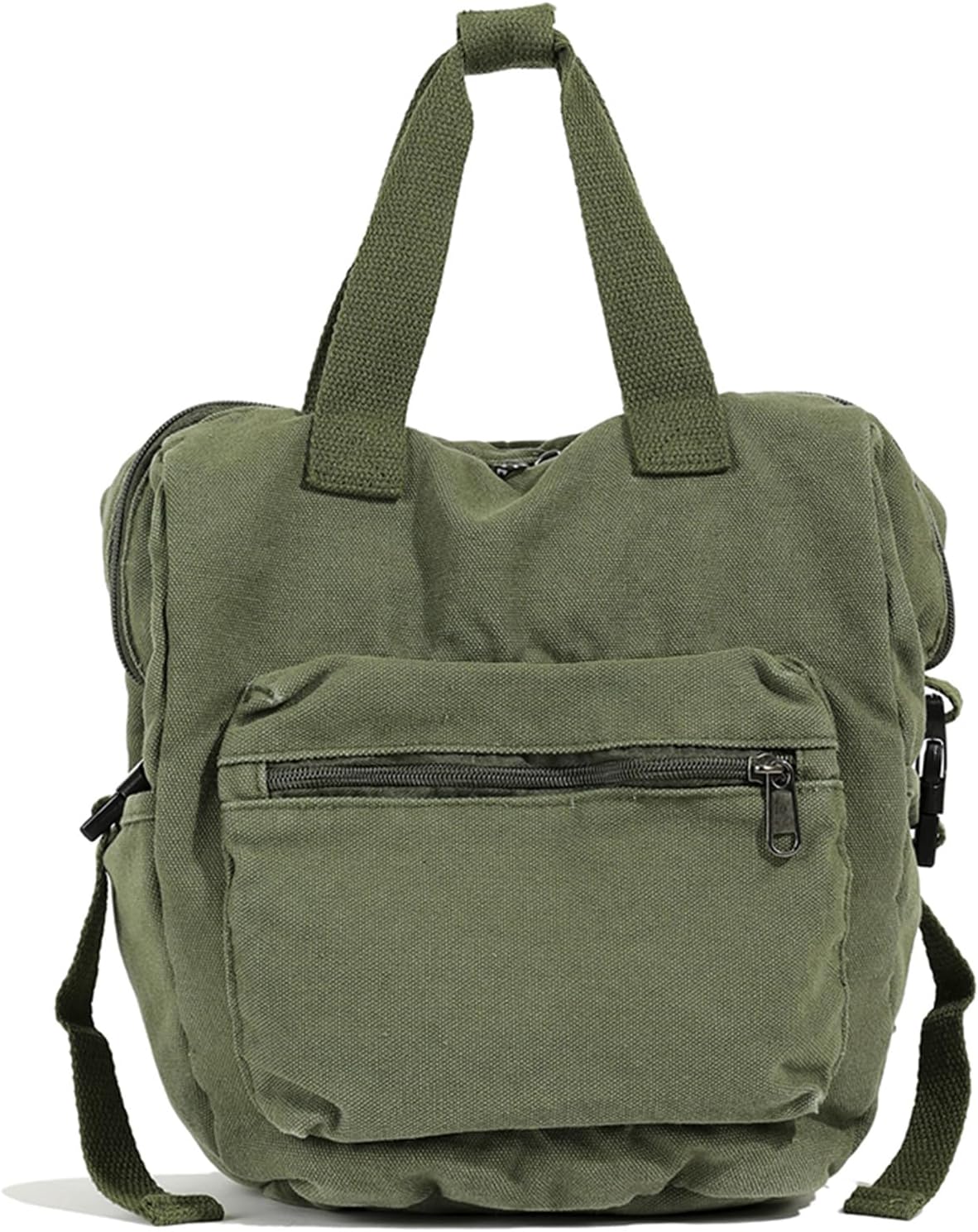 Backpack Canvas Backpack For Women Shoulder Bag Vintage Daypack Multi Purpose School And Travel Handbag Crossbody Pack(Khaki)