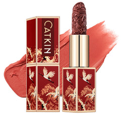 Catkin Moist Lipstick Hydrating High Impact Color Infused with Vitamin E and Avocado Oil Smooth Soft Texture Long Lasting Red Glow Finish 2pcs 06