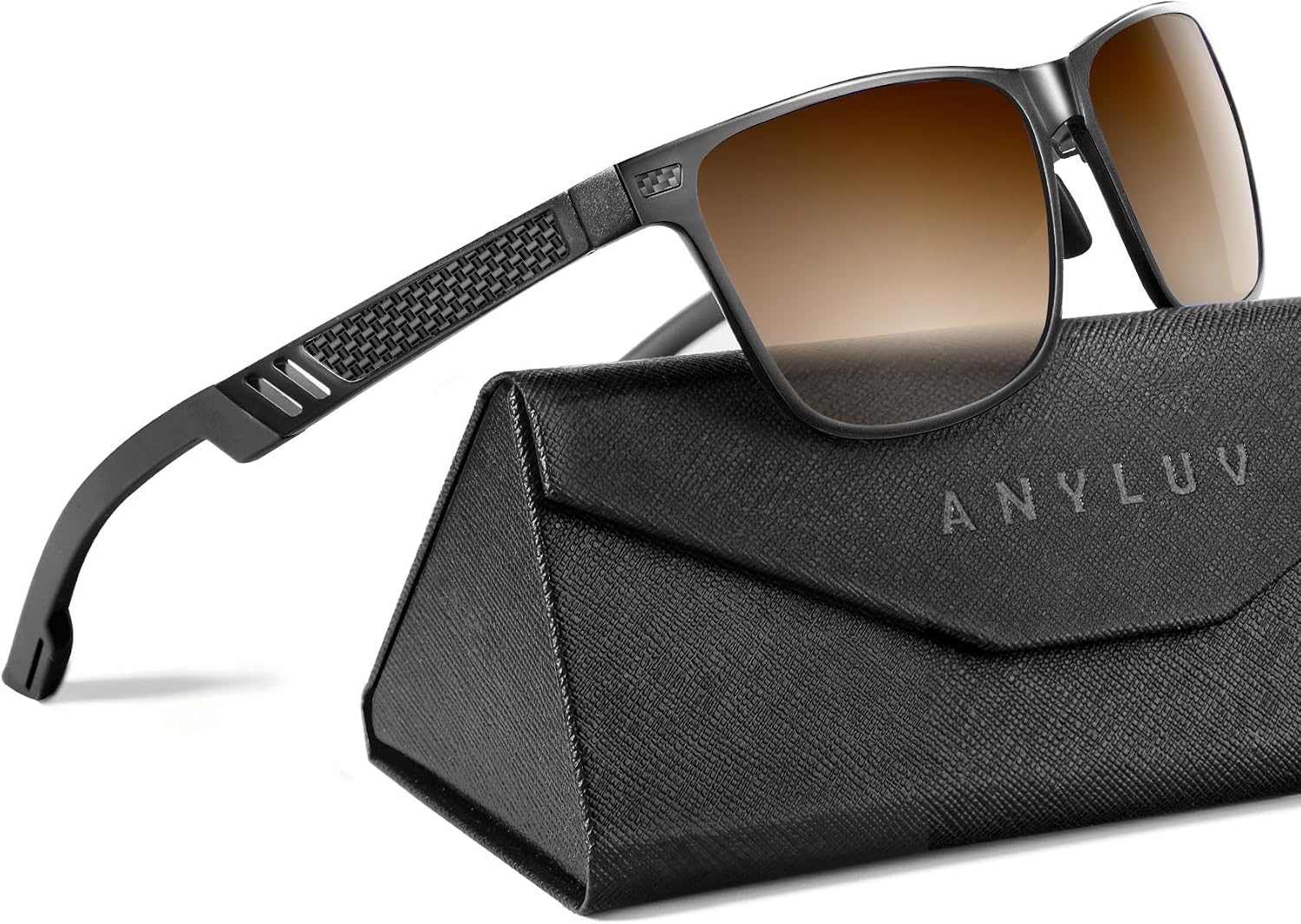 ANYLUV Polarized Sunglasses for Men Rectangular Classic Al-Mg Metal Frame Sun Glasses Mens Sunglasses with UV Protection