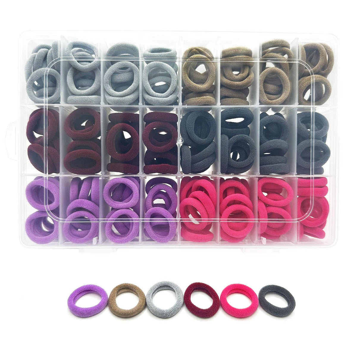 288 Pcs Toddler Hair Ties, Soft Seamless Cotton Hair Ties, Multicolor Small Hair Bands for Little Girls and Kids, Elastic Hair Accessories Ponytail Holders (Bright Color)