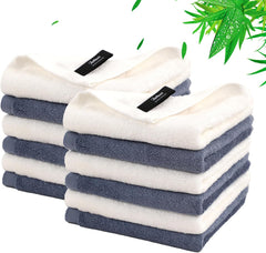 Wash Cloths 6 Pack, Super Soft and Gentle Face Towels on Sensitive Skin, 13x13 inch Large Bath Washcloths for Face and Body, Reusable Makeup Remover Eraser, Easy to Rinse White Facial Cleaning Cloths
