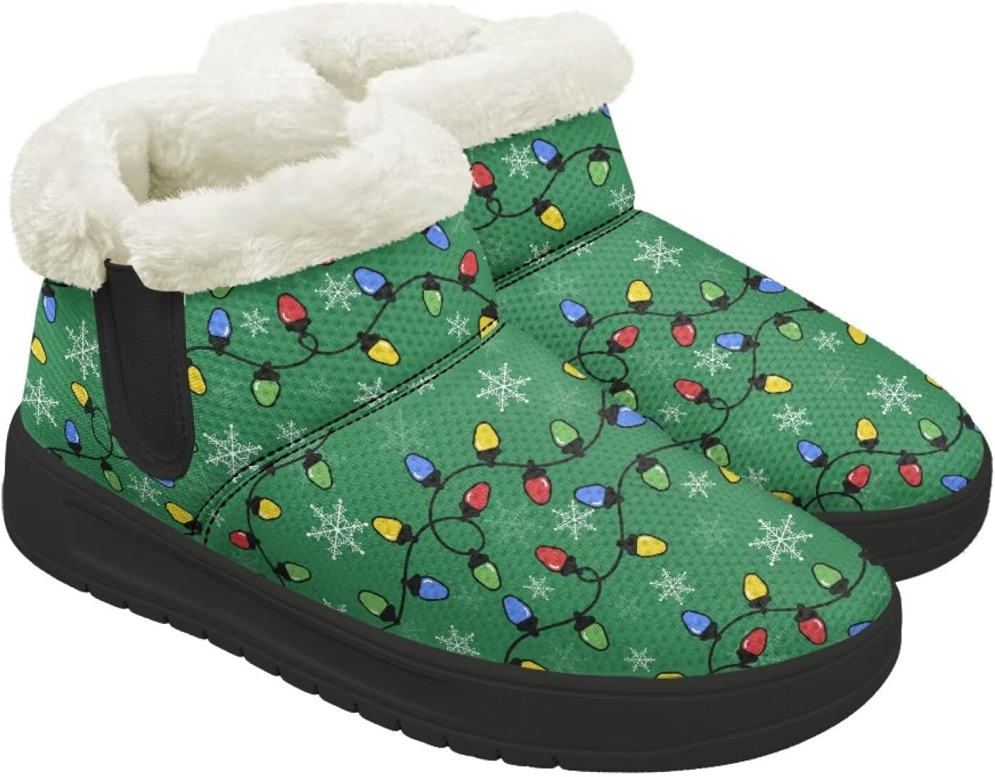 Winter Boots for Women Men Minimalist Warm Snow Fur Boots Wide Toe Box Ankle Slip On Walking Running Sneakers