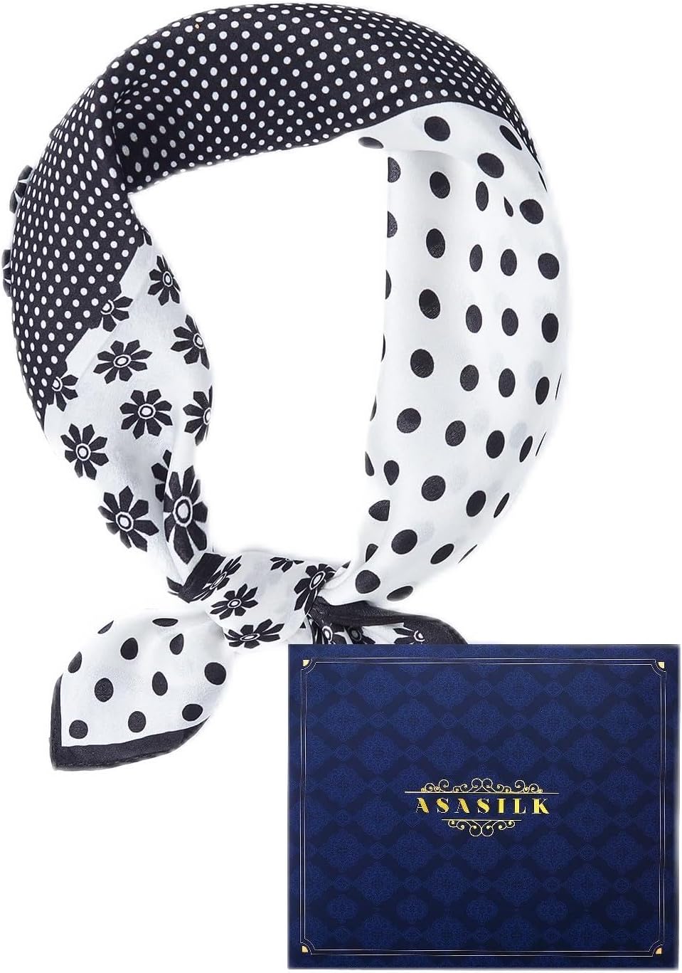Men's Silk Scarf - 100% Mulberry Silk, 12 Momme Silk For Men, 21" x 21" Square Scarf with Gift Bag and Free Cowhide