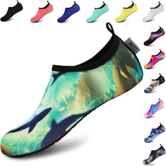 VIFUUR Water Sports Shoes Barefoot Quick-Dry Aqua Yoga Socks Slip-on for Men Women