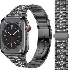 MARGE PLUS Compatible with Apple Watch Bling Band Women 38mm 40mm 41mm 42mm Series 11 10 9 8 7 6 5 4 3 2 1 SE, Upgraded Sparkle Replacement Bracelet iWatch Band, Diamond Rhinestone Stainless Steel Metal Strap