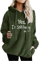 Womens Sherpa Pullover Hoodie with Pockets Fuzzy Fleece Sweatshirt Long Sleeve Oversized Plaid Fluffy Jacket Coat