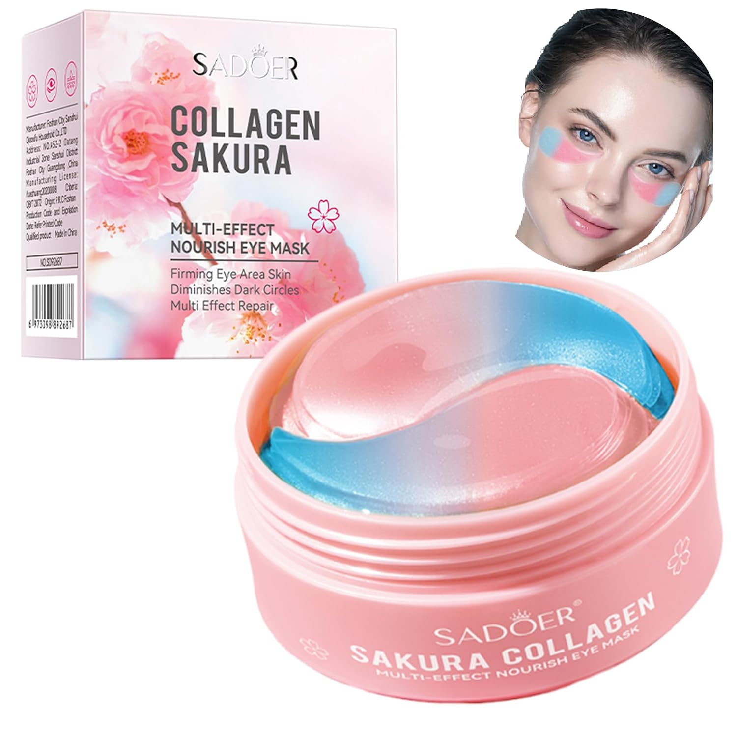 Under Eye Patches - 60 Pcs Eye Mask Anti-Aging Collagen Hyaluronic Acid Moisturizing Under Eye Mask for Removing Dark Circles, Puffiness