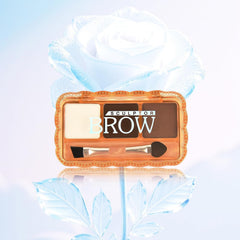Brow Powder for Eyebrows,Long-Lasting Matte,Eye Shadow and Contouring Three-in-one,Soft and Natural,Helps Enhance & Define Brows,Compact Size,Includes Applicator Brush,2#Light brown&Dark Brown