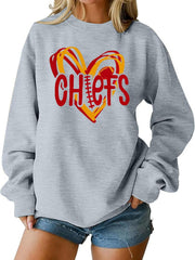Game Day Sweatshirts for Women Football Heat Sweatshirt Oversized Crewneck Long Sleeve Pullover Top Shirt Outfits