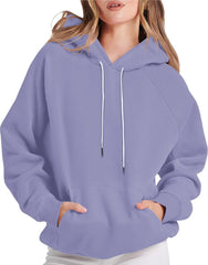 Sweatshirts for Women Long Sleeve Hooded Pullover Hoodies Casual Drawstring Solid Tops 2025 Fall Trendy Y2K Clothes