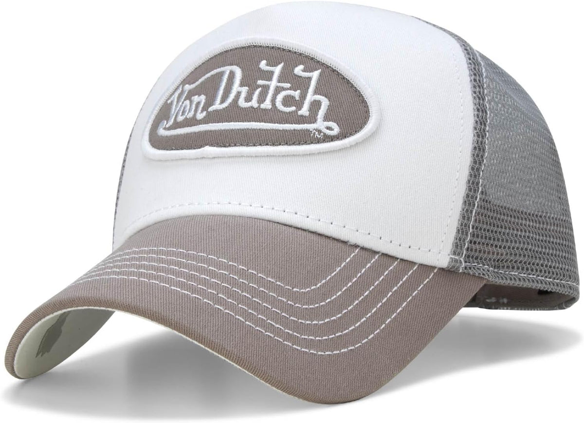 Von Dutch Unisex Trucker Hat - Curved Bill Mesh Back Retro Classic Adjustable Snapback Baseball Cap for Men and Women