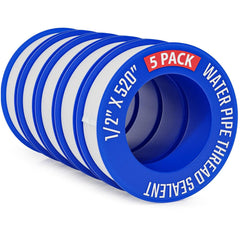 Teflon Tape 4 Rolls 1/2 Inch(W) X 520 Inches(L) Teflon Duct Sealant Tape for Shower Head, Plumbing Thread Tapes, Water Pipe Sealing Plumbers PTFE Thread Seal, Pipe Dope Plumbers Accessories