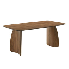 Furniture of America Megan Midcentury 7-Piece Walnut Wood Dining Table Set